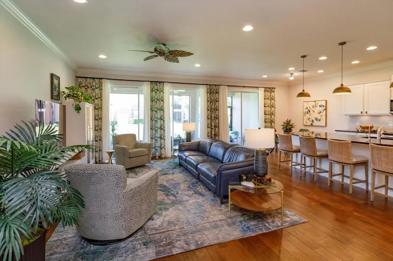 Great room and kitchen