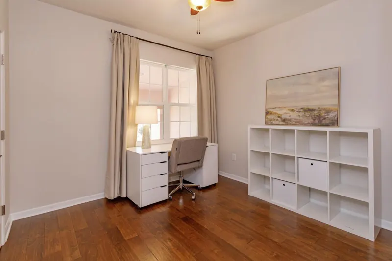 Bedroom set up as an office