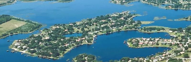 Deer Island aerial view on Lake Apopka, Winter Garden FL 34787